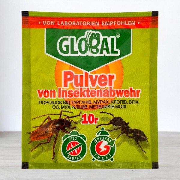 Порошок від тарганів, мурах, клопів Global, 10г